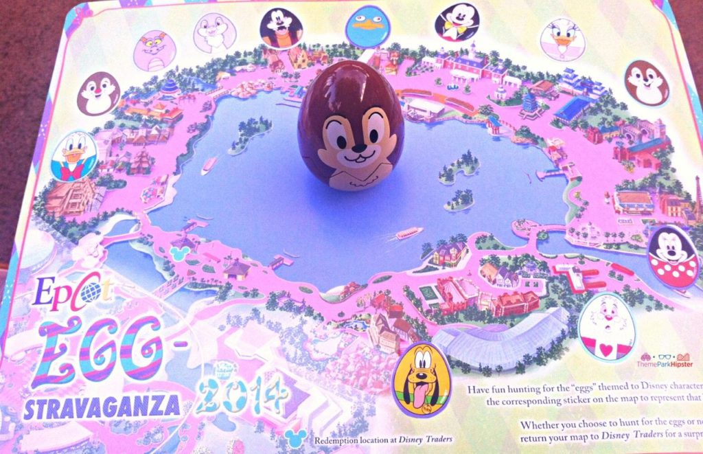 Egg Stravaganza Egg Hunt at Epcot for Disney Easter Chip n Dale Prize Old 2014 Map