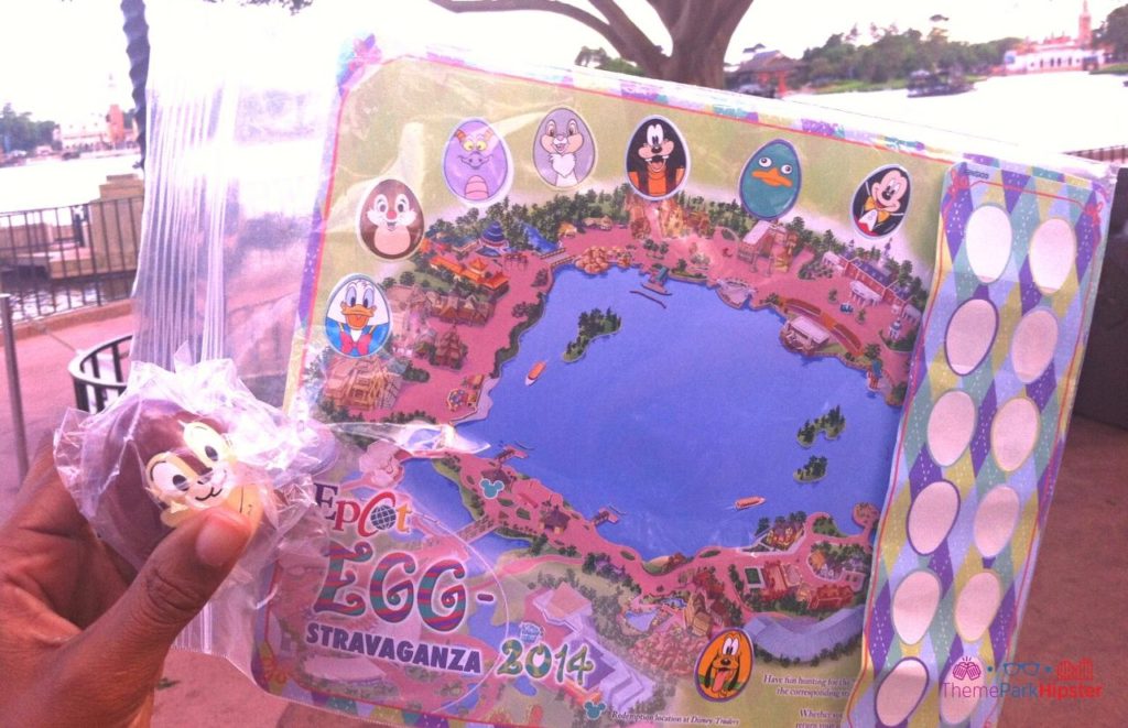 Egg Stravaganza Egg Hunt at Epcot for Disney Easter Chip n Dale Prize on old 2014 Map.