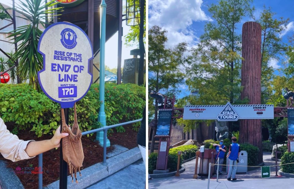 End of Line for Star Wars Rise of the Resistance going past Star tours at Hollywood Studios. Keep reading to know the best days to go to Hollywood Studios and how to use the Disney Hollywood Studios Crowd Calendar 2024.