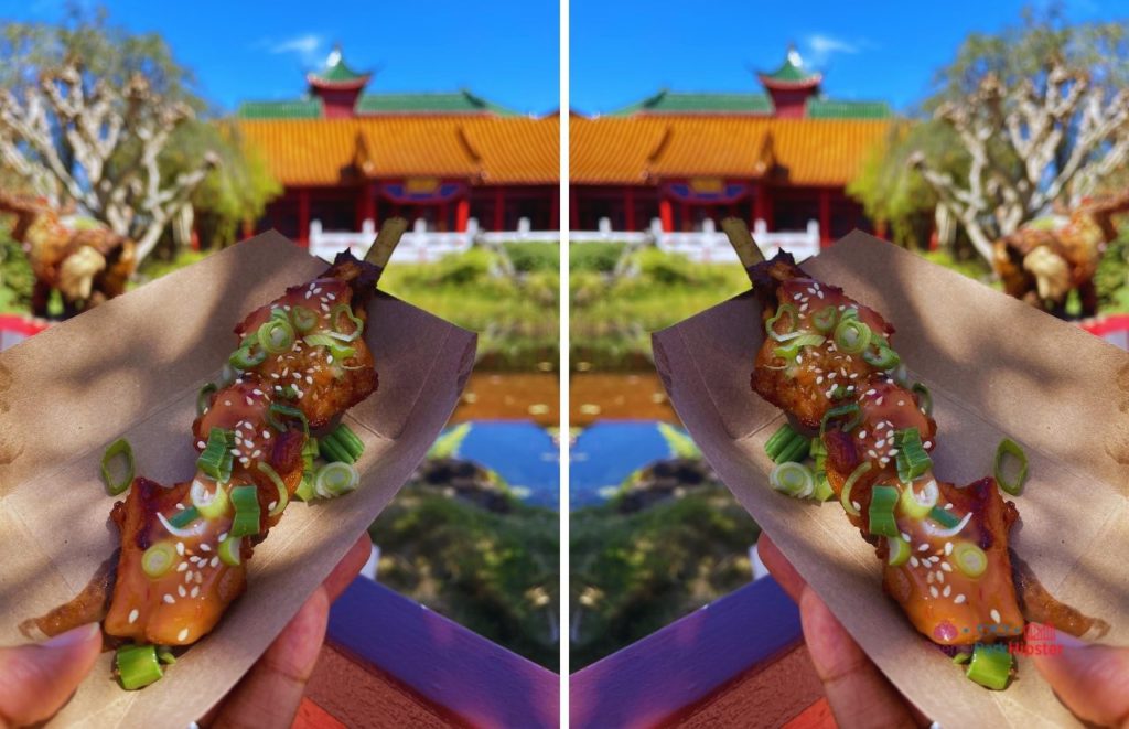 Epcot China Pavilion Chicken Skewers at Festival of the Arts.