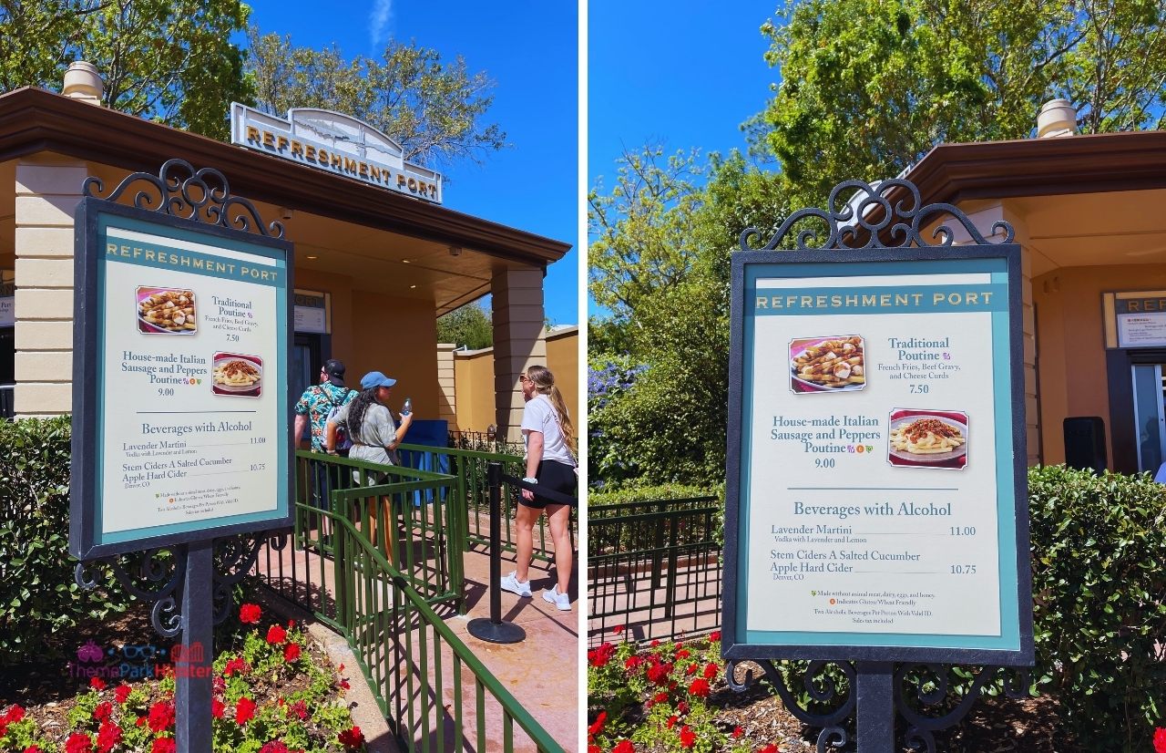 Epcot Flower and Garden Festival Refreshment Port near Canada with Poutine