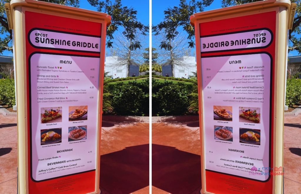 2024 Epcot Flower and Garden Festival Sunshine Griddle menu