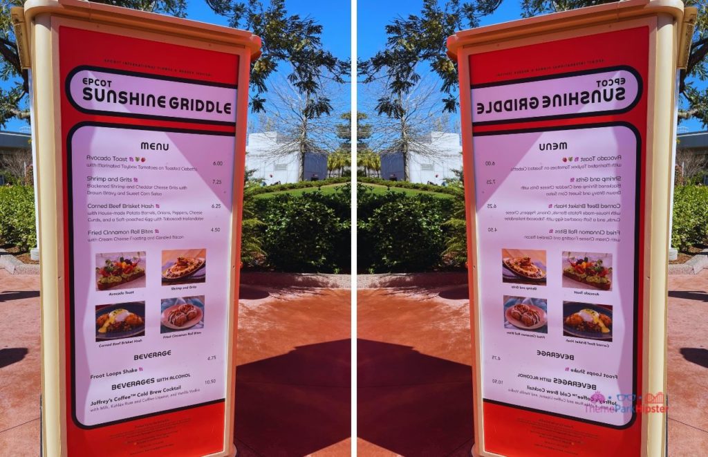 2024 Epcot Flower and Garden Festival Sunshine Griddle menu