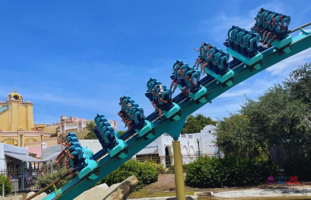 Kraken Roller Coaster at SeaWorld Orlando. Keep reading to know where to find cheap tickets for theme parks in Florida.