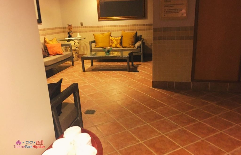 Mandara Spa Universal Orlando Portofino Bay Resort Relaxing Sitting Area
