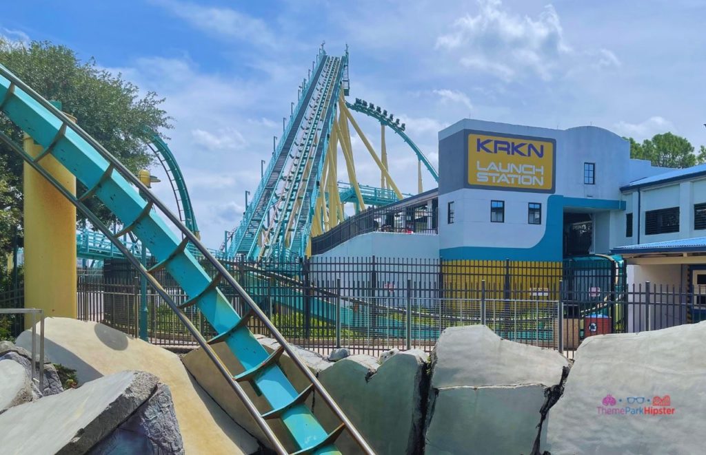 SeaWorld Orlando Kraken Roller Coaster drop