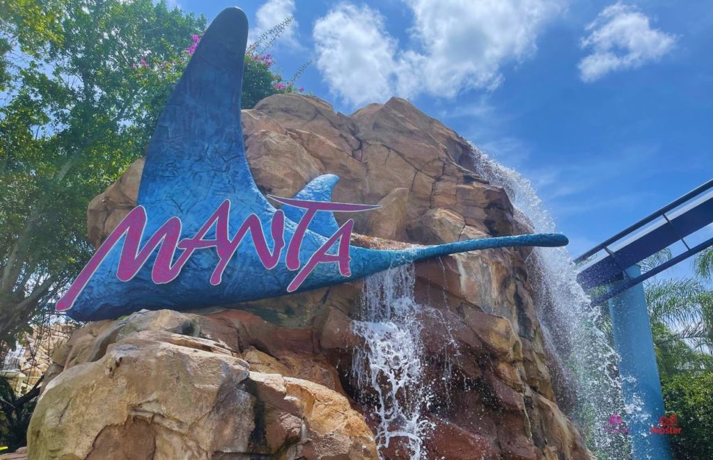 SeaWorld Orlando Manta Entrance. Keep reading to get the best rides at SeaWorld Orlando.