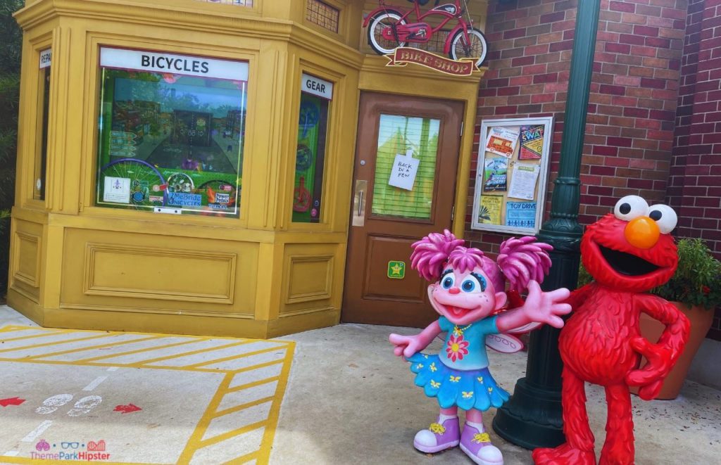 SeaWorld Orlando Resort Solo Trip Sesame Street Land Elmo and Abby Statues