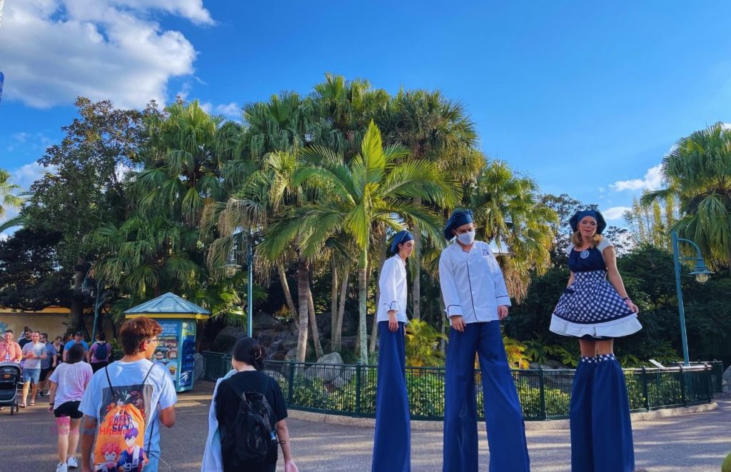 SeaWorld Orlando Stilt Walkers at the Seven Seas Festival. Keep reading to get the best restaurants near SeaWorld Orlando.