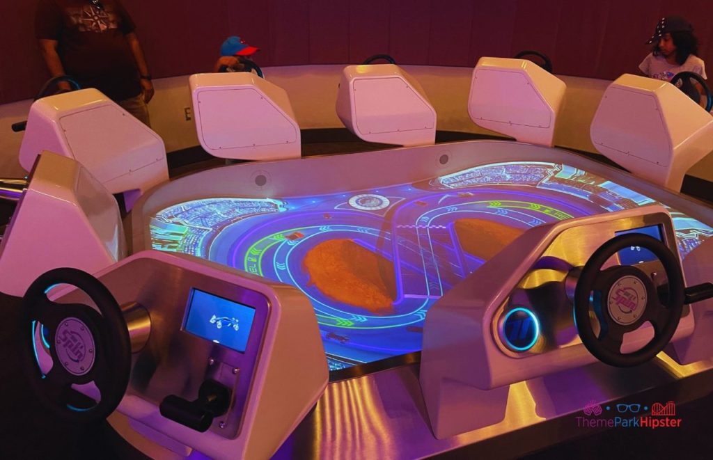 Test Track Epcot Play area racing game. One of the best thrill rides at Disney World.