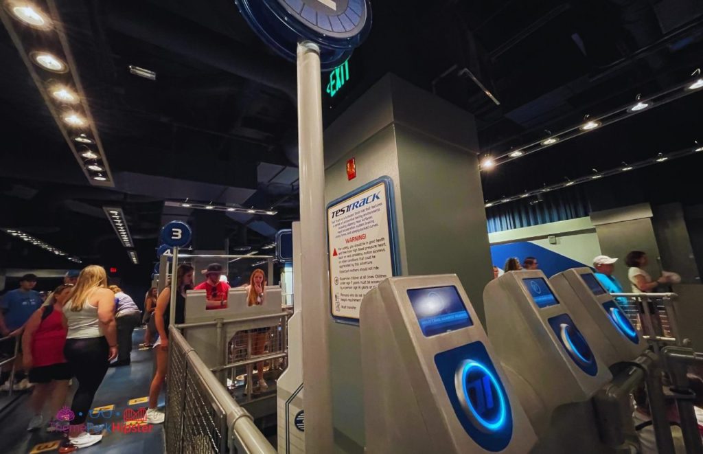 Test Track Epcot Magicband Scanner near the area to board the cars. One of the best thrill rides at Disney World.