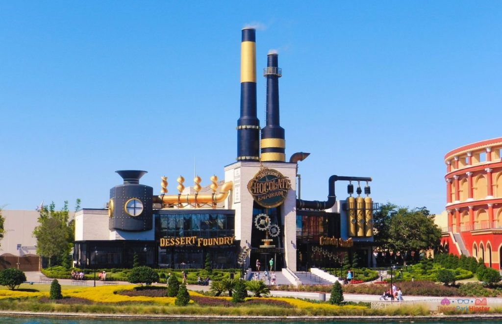 Toothsome Chocolate Emporium Exterior Daytime View. One of the best restaurants in Universal Orlando CityWalk.