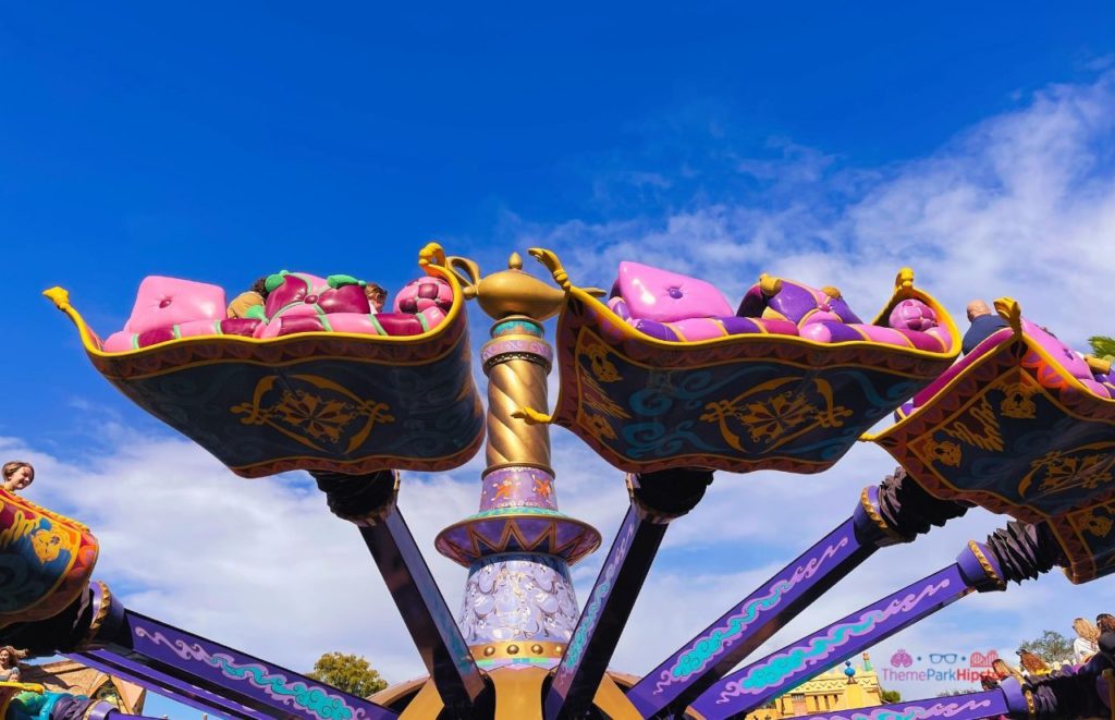 Disney Magic Kingdom Aladdin Magic Carpet Ride in the Sky Adventureland. One of the best attractions and rides at Adventureland.