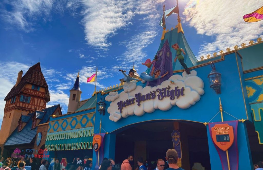 Disney Magic Kingdom Fantasyland Peter Pan’s Flight Entrance. Keep reading to get the best rides at Magic Kingdom for Genie Plus and Disney Lightning Lane.