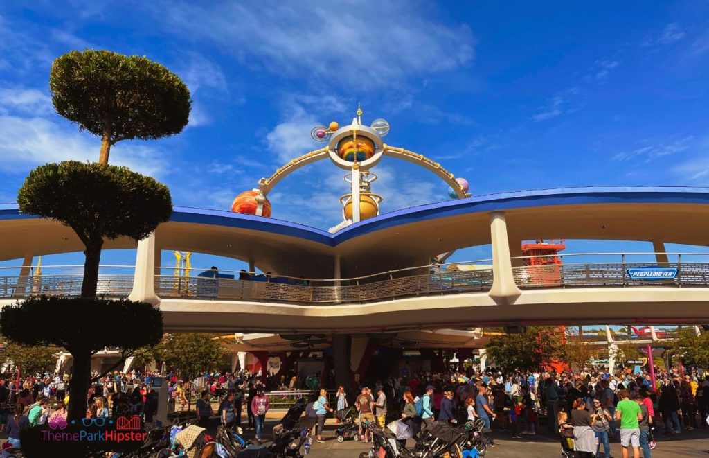 Disney Magic Kingdom Tomorrowland People Mover and Rocket Ride. Showcasing the best shoes for Disney World.