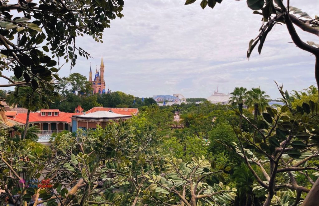 Disney Magic Kingdom View of Cinderella Castle from Swiss Family Robinson Tree House. Keep reading to get everything you must do at Magic Kingdom and the best things to do at Disney World.