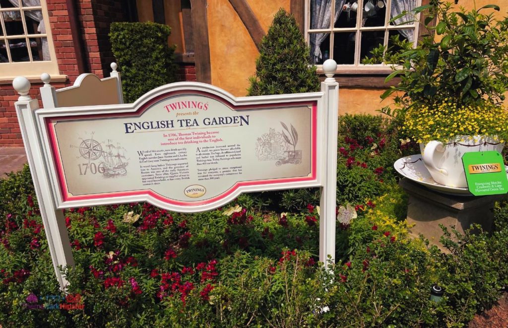 Epcot Flower and Garden Festival English Tea Garden UK Pavilion. Keep reading to learn how to go to Epcot Flower and Garden Festival alone and how to have the perfect solo Disney World trip.