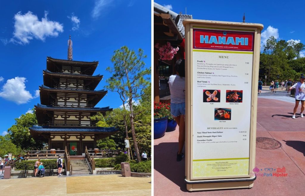 Epcot Japan Pavilion Hanami Booth at Flower and Garden Festival. Keep reading see what's the best sushi in Disney World.