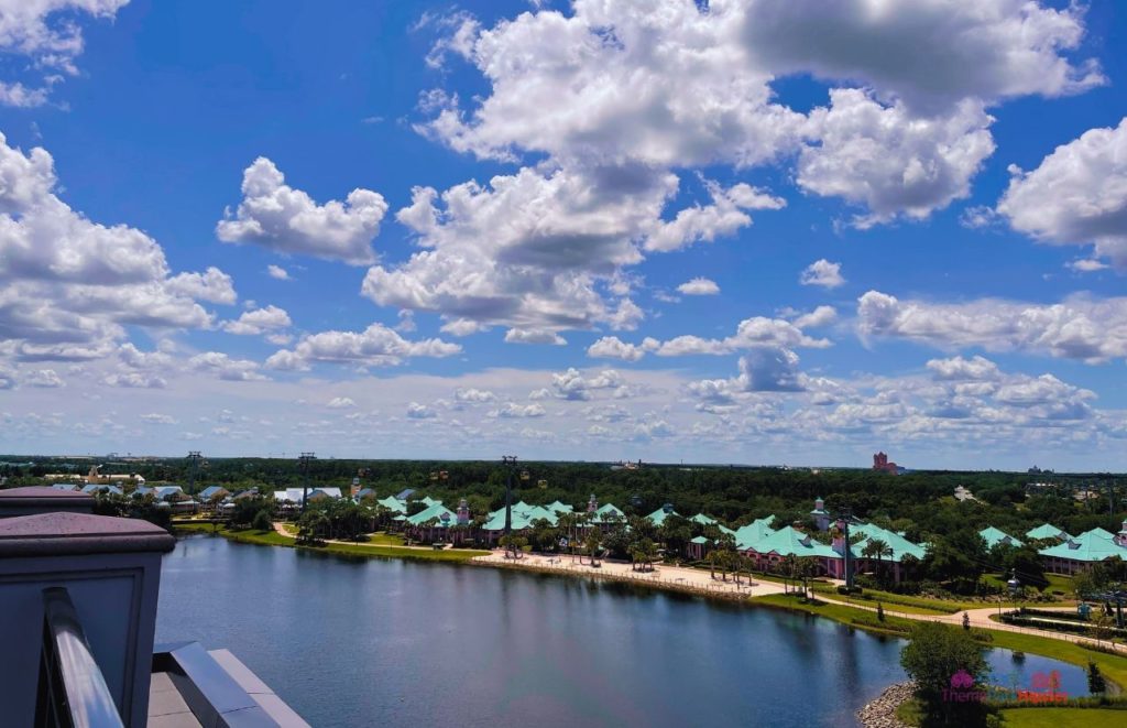 Topolino’s Terrace at Disney’s Riviera Resort Caribbean Beach Club view from top with skyliner