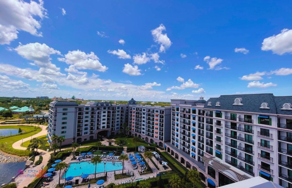 Topolino’s Terrace at Disney’s Riviera Resort view from rooftop. Keep reading to get the full guide on the disney world heated pools.