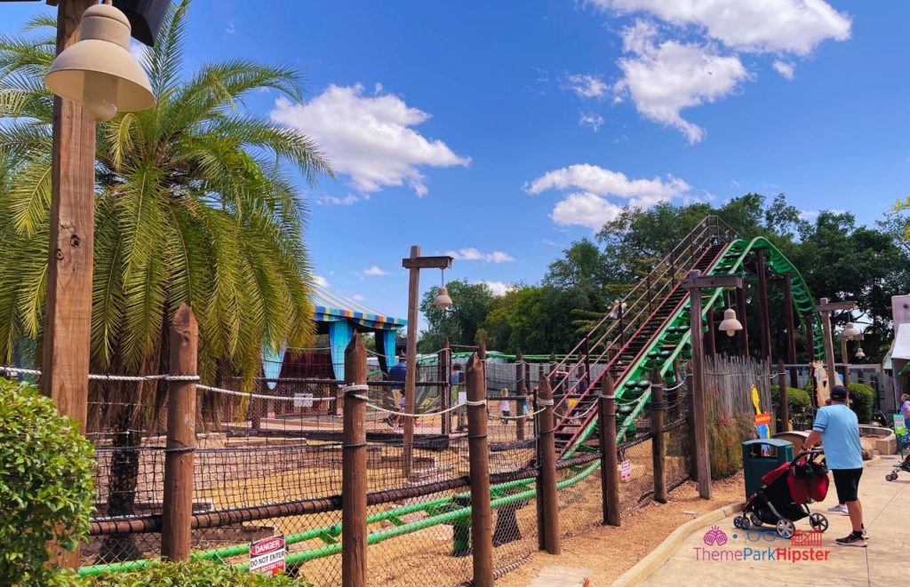 Busch Gardens Tampa Bay Air Grover Roller Coaster Green Track. One of the best roller coasters at Busch Gardens Tampa.