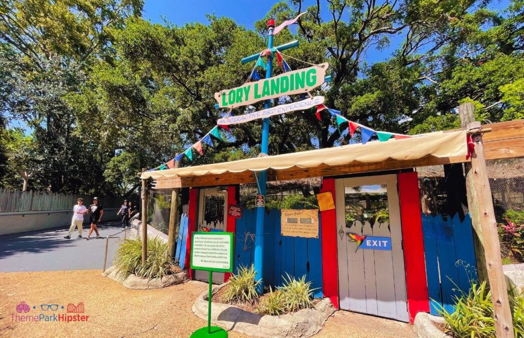 Busch Gardens Tampa Bay Lory Landing Bird Experience Entrance. One of the best things to do at Busch Gardens Tampa for adults.