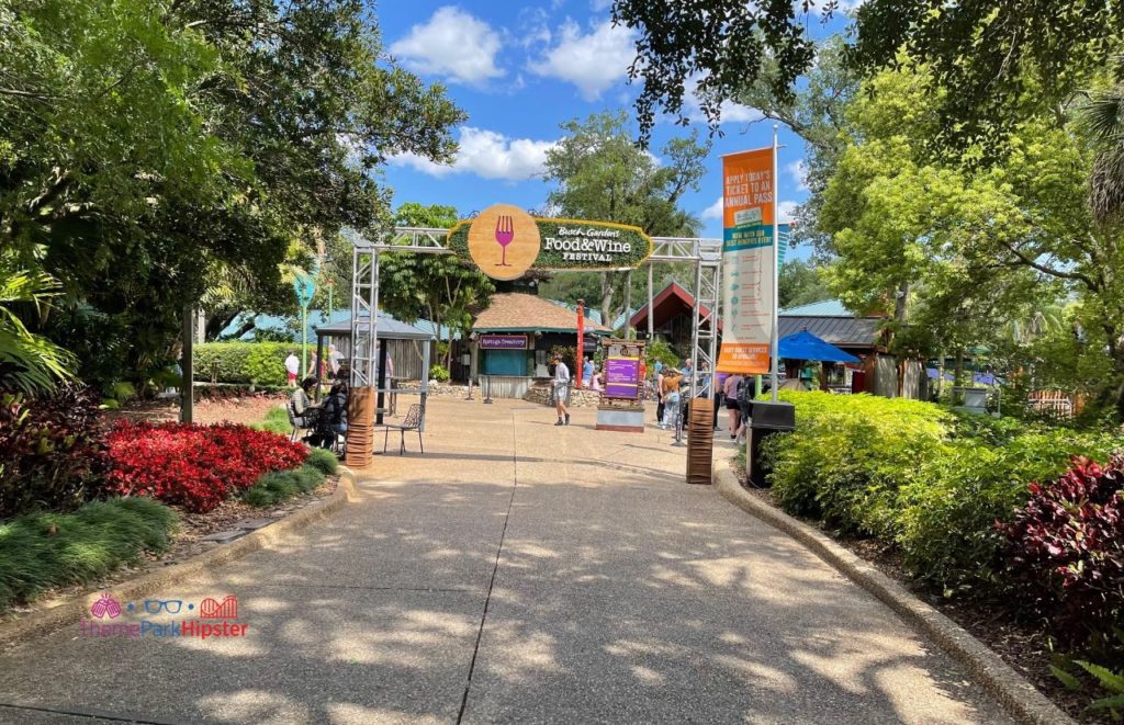 2024 Busch Gardens Tampa Bay garden entrance to food and wine festival