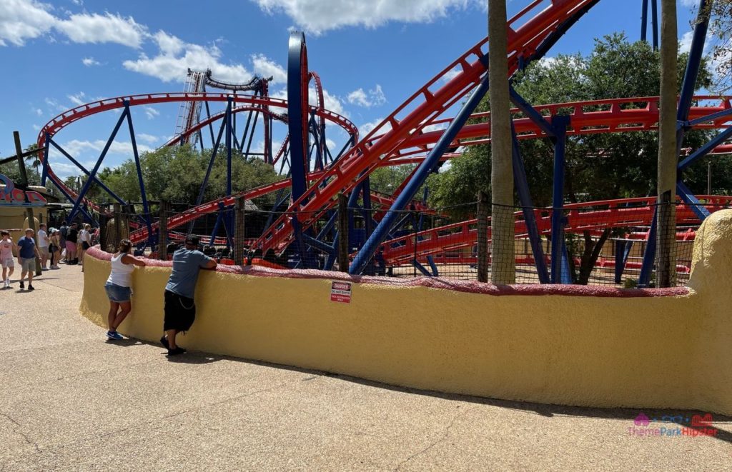 Busch Gardens Tampa Bay scorpion in florida sun. One of the best roller coasters at Busch Gardens Tampa.