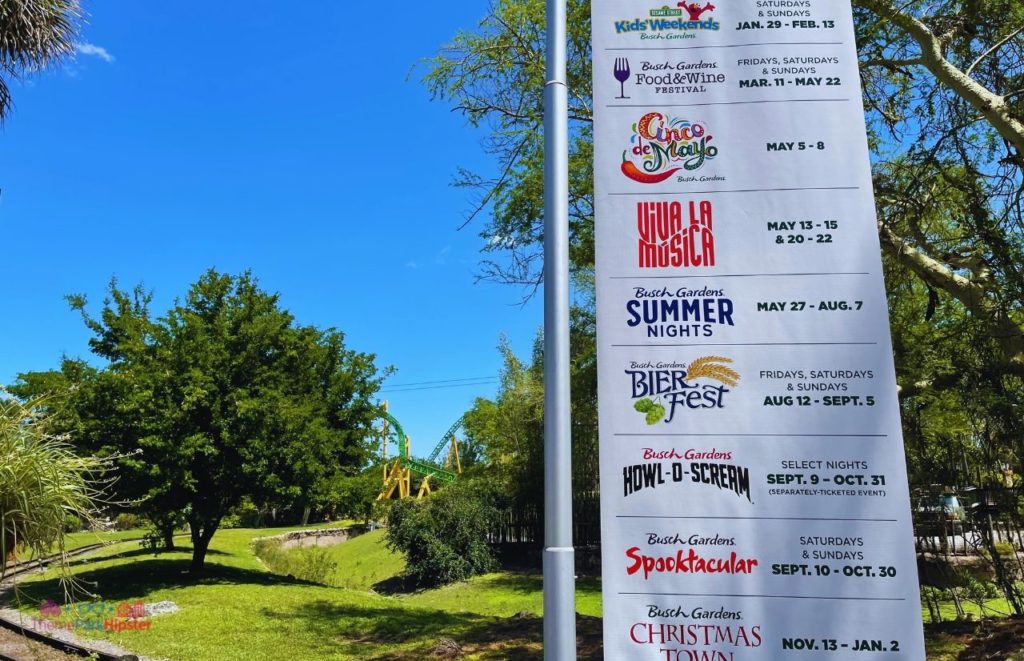 Busch Gardens Tampa Events List with Cheetah Hunt