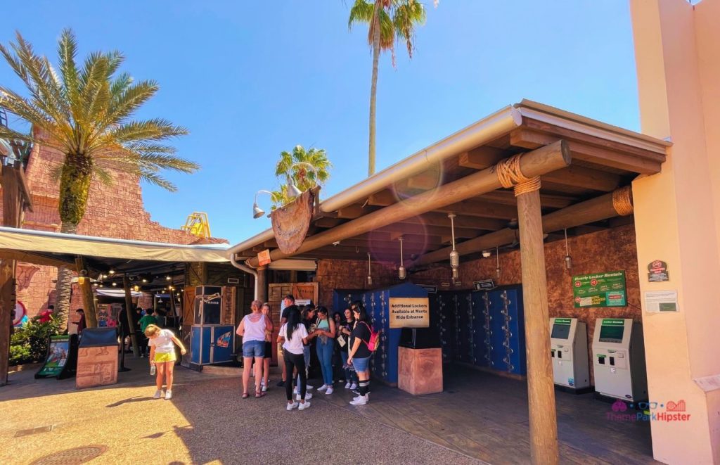 Busch Gardens Tampa Lockers next to Montu. Going to Busch Gardens alone doesn't have to be scary. Keep reading for more solo travel tips.