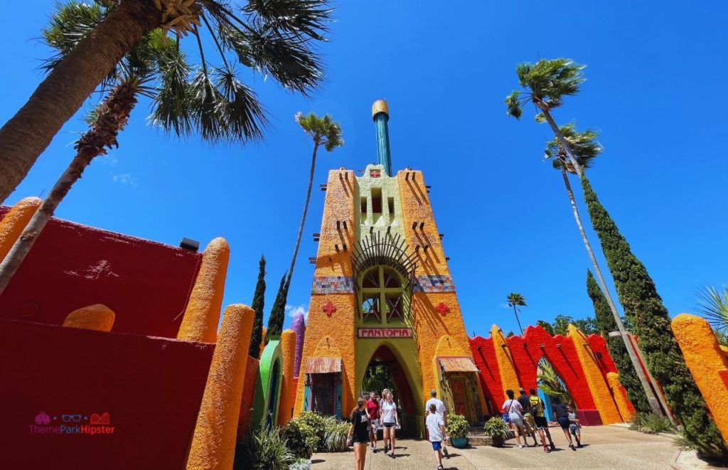 Busch Gardens Tampa Pantopia entrance 2 with falcon's fury. One of the best rides at Busch Gardens Tampa Bay Florida.