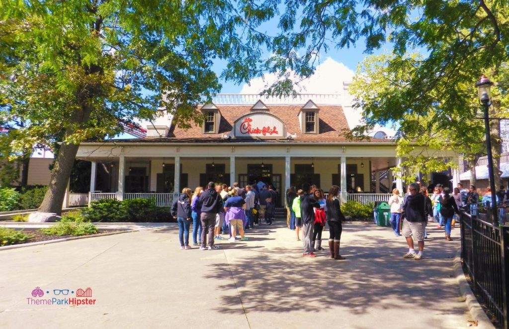 Cedar Point Chick fil A restaurant. Keep reading for more Cedar Point Solo Travel Tips!