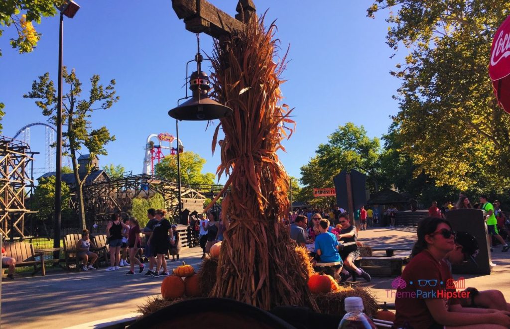 Cedar Point Frontierland with view of Millennium Force and Skyhawk