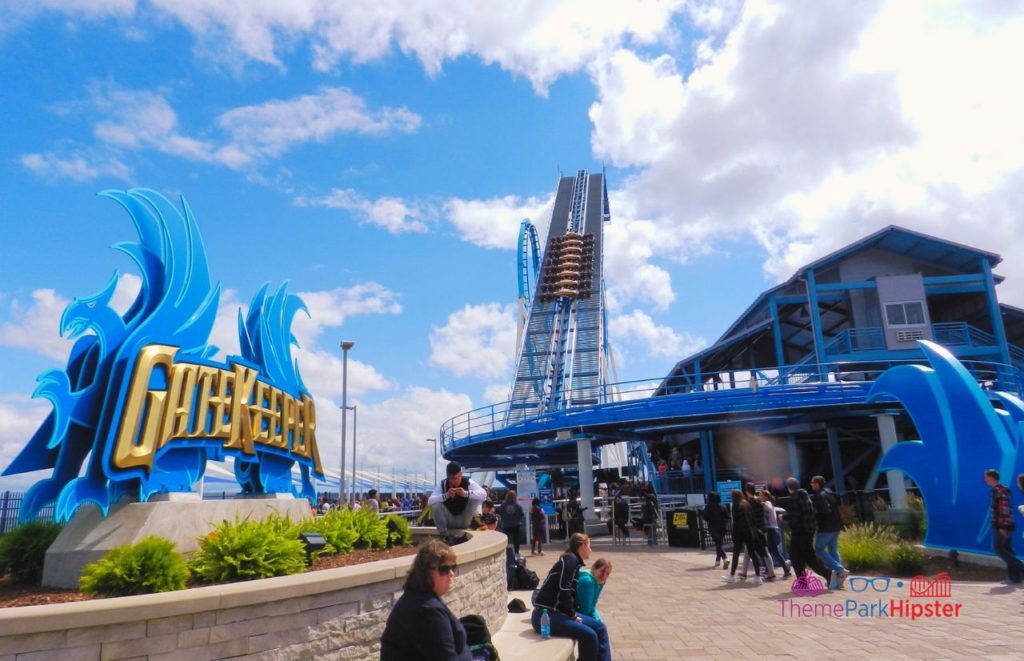 Cedar Point Gatekeeper Roller Coaster going up the lift hill. Keep reading to learn about the best Cedar Point roller coasters ranked!