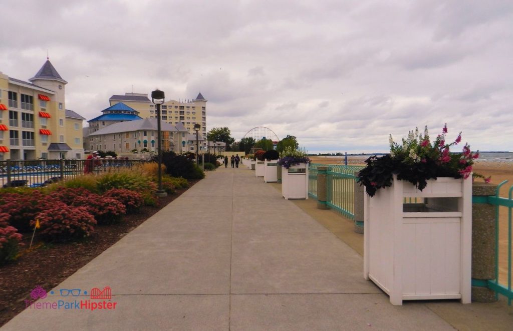 Cedar Point Hotel Breakers Boardwalk next to Lake Eerie