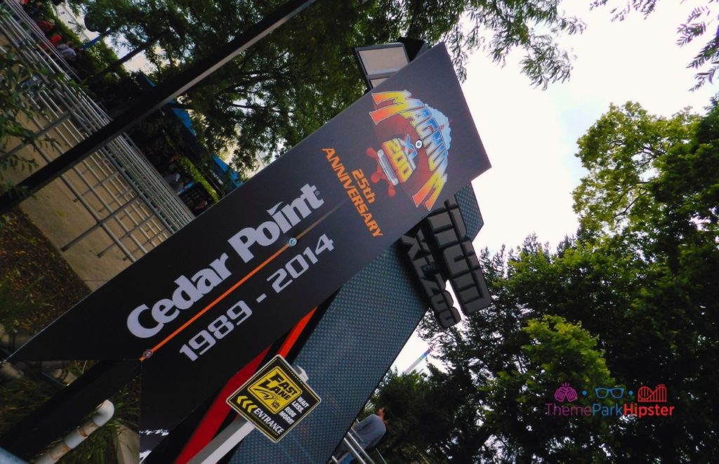 Cedar Point Magnum XL anniversary sign. Keep reading to learn about the tallest roller coasters at Cedar Point.