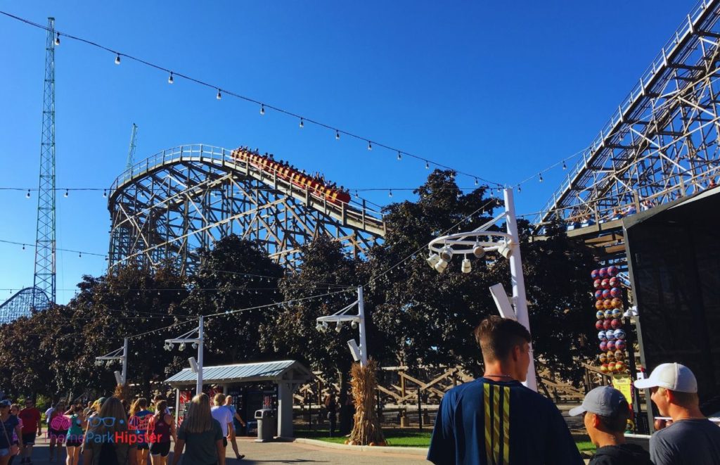 Cedar Point Gemini wooden roller coaster. Keep reading for more Cedar Point Solo Travel Tips!