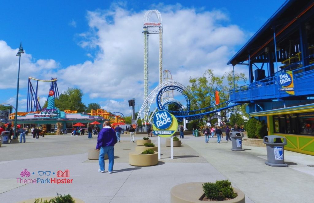 Cedar Point Skyride Refreshments with Power Tower. Keep reading for more Cedar Point tips and tricks for beginners.