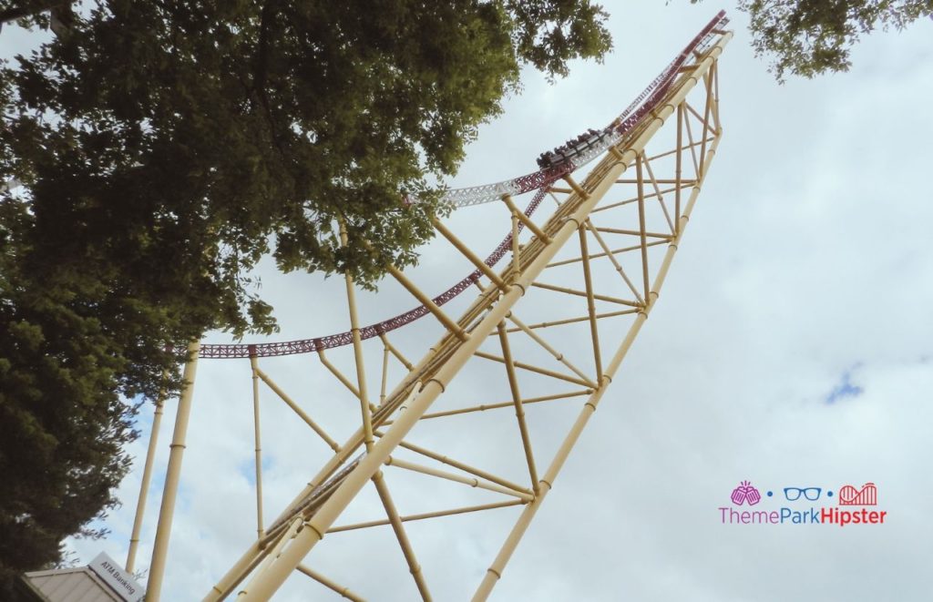 Cedar Point Top Thrill Dragster going up launch hill. Keep reading for more Cedar Point tips and tricks for beginners.