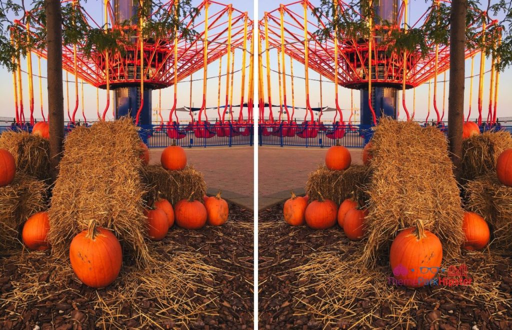 Cedar Point Windseeker Swing with pumpkins during Halloweekends