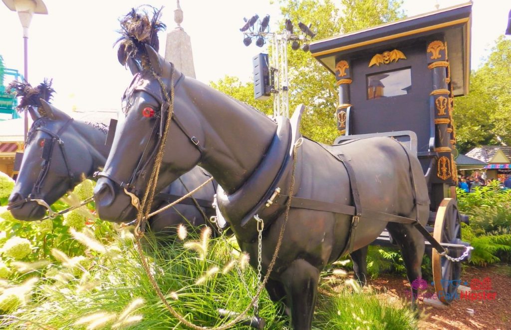 Cedar Point carriage and black horses at Halloweekends. Keep reading for more Cedar Point tips and tricks for beginners.