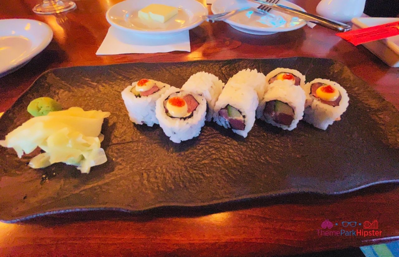 Disney Polynesian Resort Village Spicy Tuna Sushi. Keep reading see what's the best sushi in Disney World.