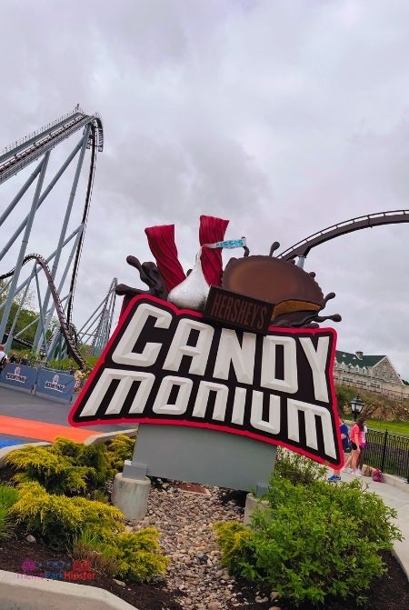 Entrance to Candymonium at Hersheypark. Keep reading to learn about Halloween at Hersheypark in Hershey, Pennsylvania!