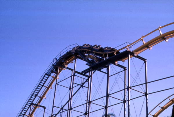 Python Roller Coaster on Lift Busch Gardens Tampa Bay 1977. One of the best roller coasters at Busch Gardens Tampa.