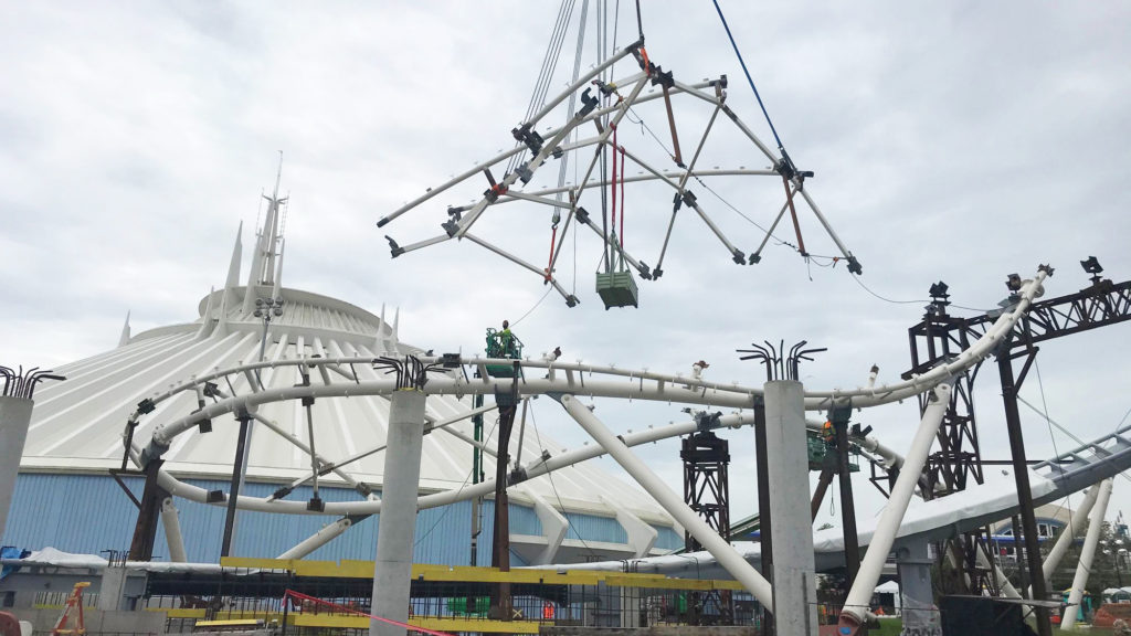Tron Lightcycle Run Construction. One of the best Magic Kingdom roller coasters!