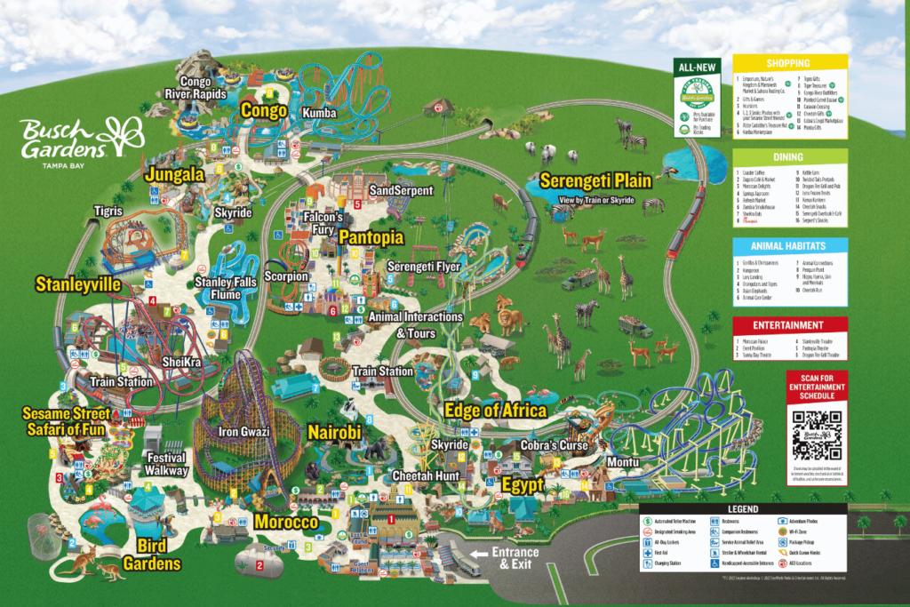 Busch Gardens Tampa Map 2023 and 2024 PDF. Keep reading to get the Groupon Busch Gardens Tampa Deals.