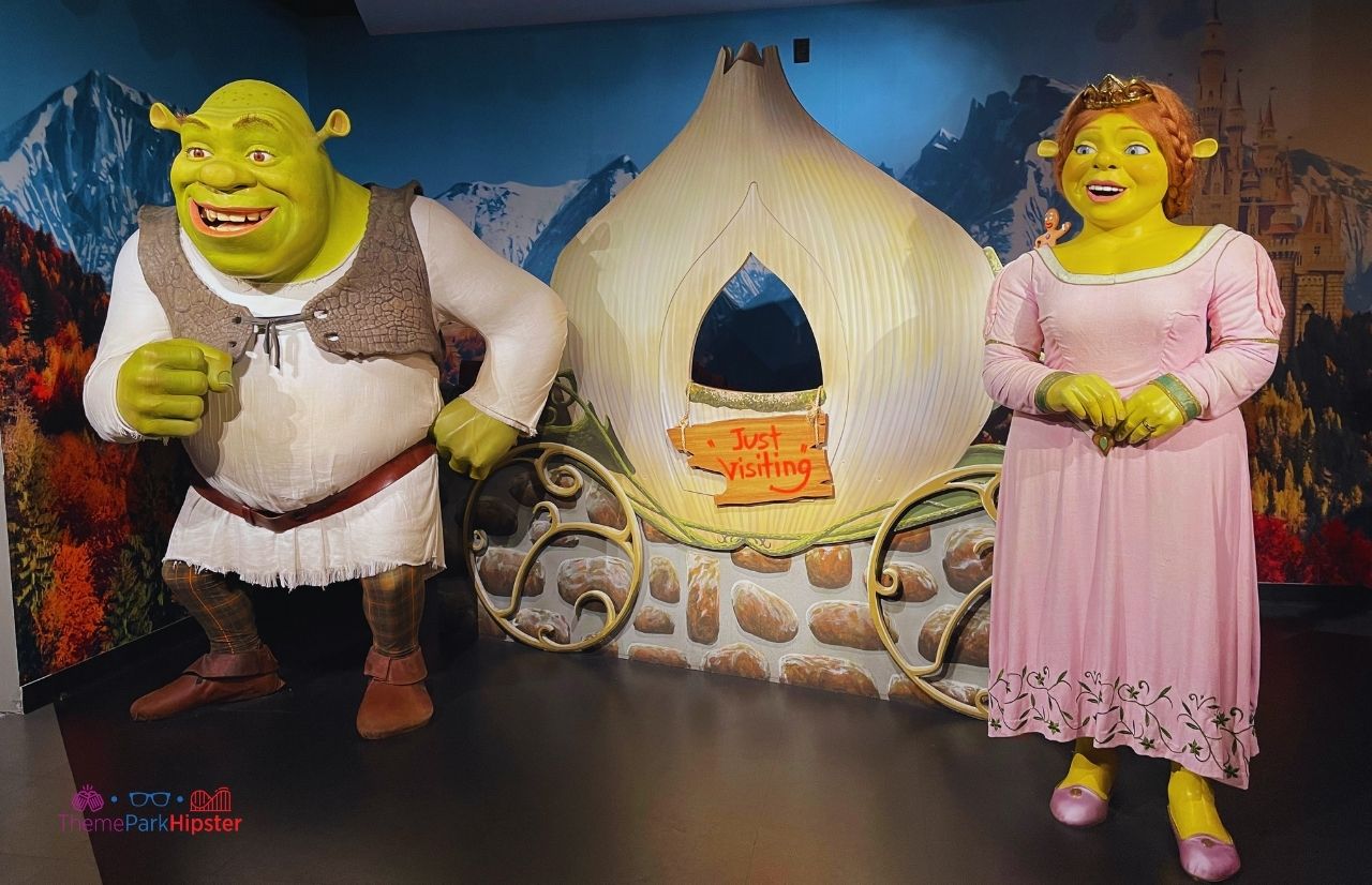 Shrek and Fiona Madame Tussauds Museum in Orlando Icon Park. Keep reading for fun indoor activities Orlando.