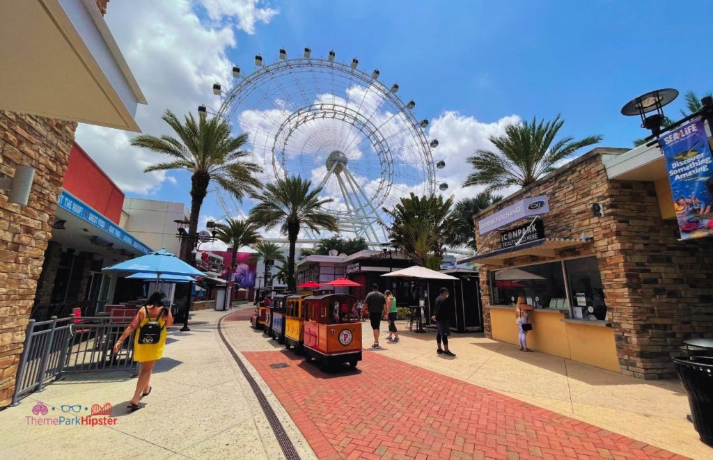 Orlando icon park train with ferris wheel. Keep reading for the best things to do in Orlando other than Disney.