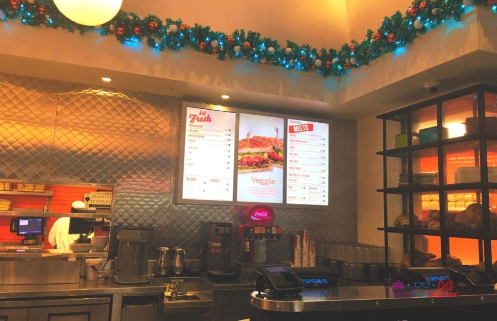 Universal Orlando Resort Breadbox at CityWalk interior with menu