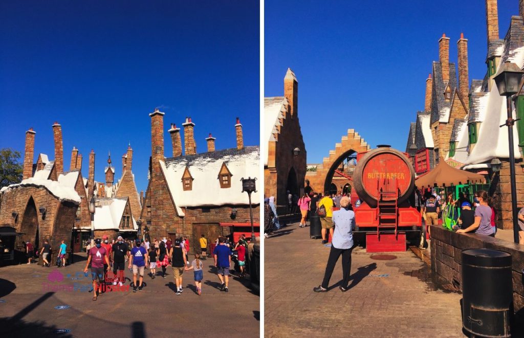 Universal Orlando Resort Butterbeer in the Wizarding World of Harry Potter Hogsmeade. Which is better Universal Studios vs Islands of Adventure? Keep reading to find out.